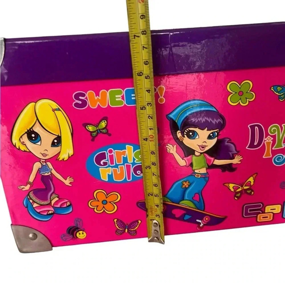 Vintage Lisa Frank Girls Rule Diva Storage Box Metal Handles & Corners 1990’s - Picture 10 of 11